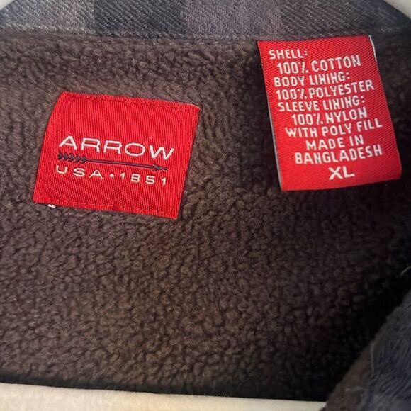 Men’s XL Heavyweight Flannel fleece lined jacket Shacket gray and black plaid - Picture 10 of 13